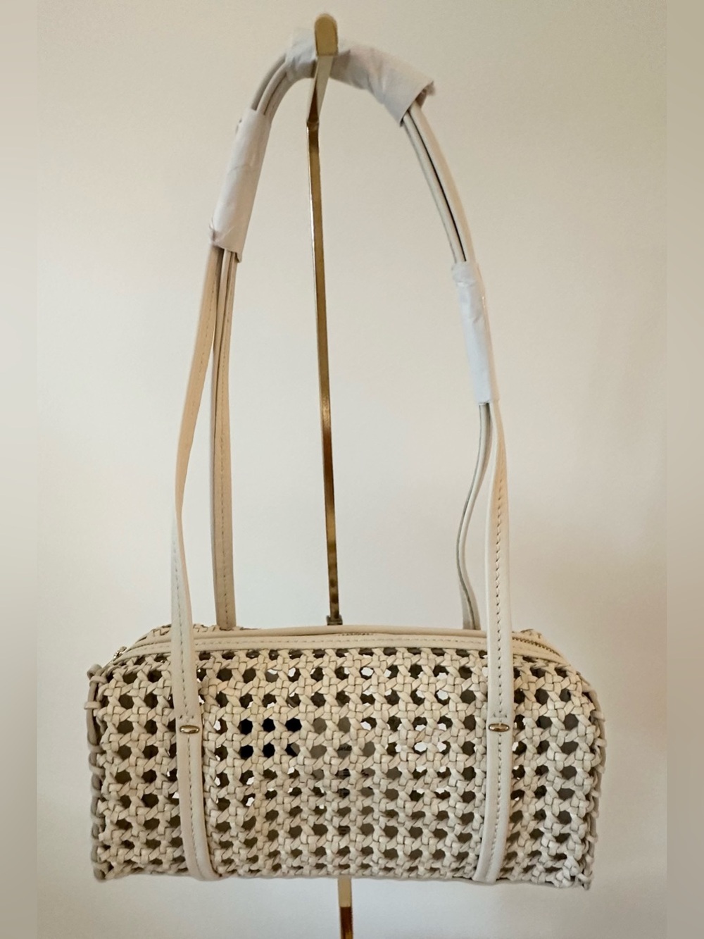Madewell Woven Brioche  Shoulder Bag in cream leather - Picture 3 of 8